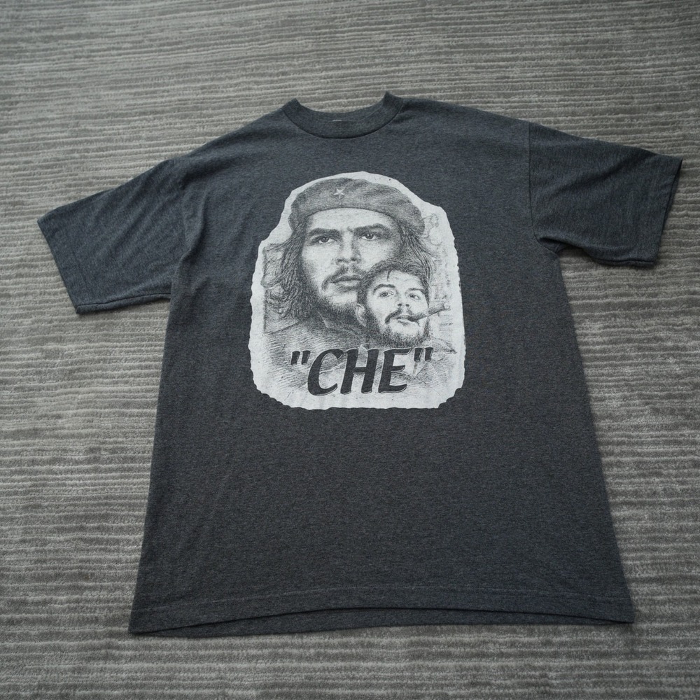Che Guevara T Shirt Men Gray Star Made in Mexico Cotton‎ Short Sleeve Large